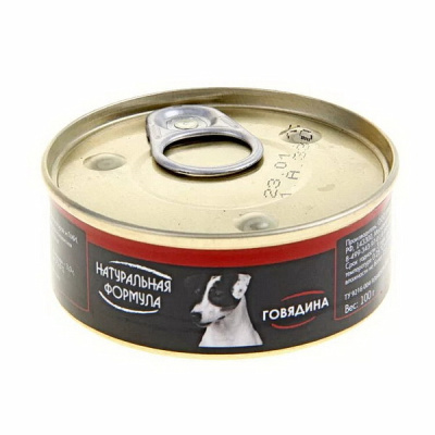 Натуральная Формула Влажный корм для собак Говядина 100 гр