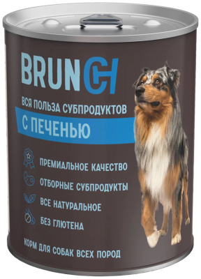 Корм консервированный для собак BRUNCH с печенью 340 гр