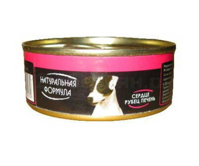 Натуральная Формула Влажный корм для собак Сердце, рубец, печень 100 гр