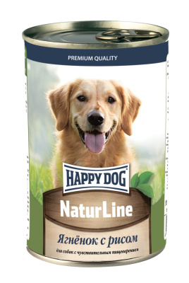 Happy Dog NaturLine Консервированный корм для собак Ягненок с рисом 410 гр