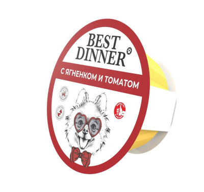 Best Dinner для собак ПАШТЕТ ягненок и томат 100г