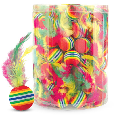 Игрушка для кошек "Мяч с пером", d35мм, Triol