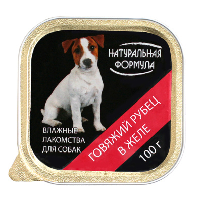НАТУРАЛЬНАЯ ФОРМУЛА влажный корм для собак, рубец говяжий в желе, 100г