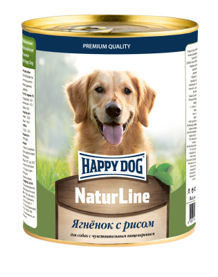 Happy Dog NaturLine Консервированный корм для собак Ягненок с рисом 970 гр