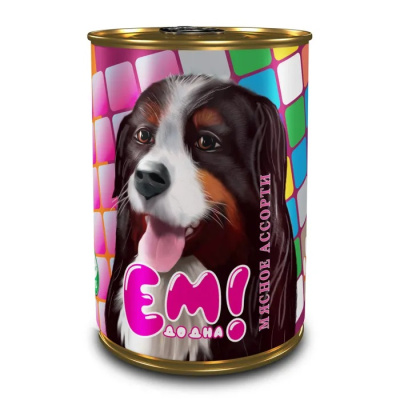 ЕМ ДО ДНА Консервы для собак Мясное ассорти 970 гр