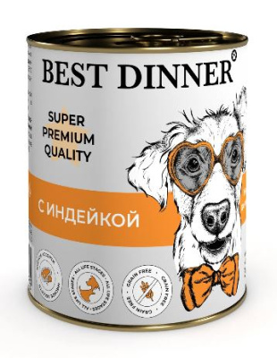 Best Dinner для собак Мясные деликатесы индейка 340г