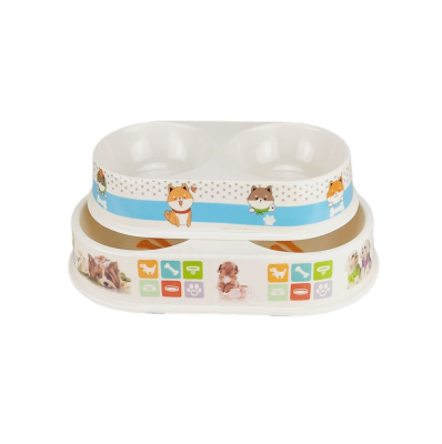 Миска двойная цветная пластиковая 2*0.3л  DOGMAN