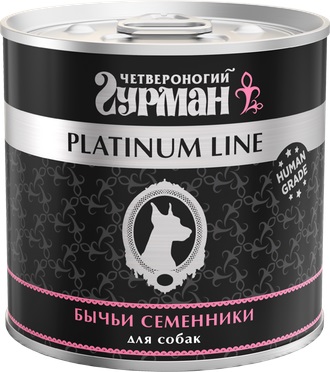 Четвероногий гурман Корм консервированный для собак "Platinum line", бычьи семенники, 240 г
