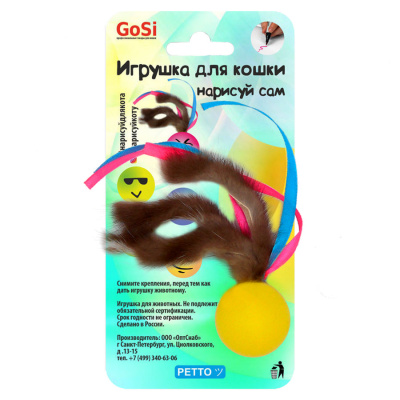 Игрушка GOSi для кошек "Нарисуй для кота" норка и лента