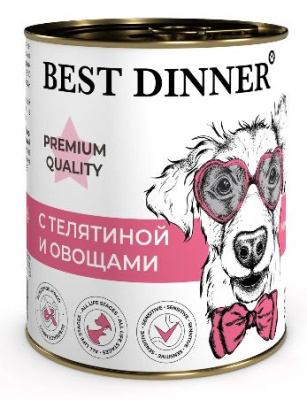 Best Dinner для собак Premium меню №4 с телятиной и овощами 340г