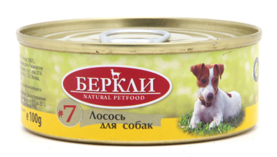 Беркли. Консервы для взрослых собак и щенков, №7, лосось, 100гр